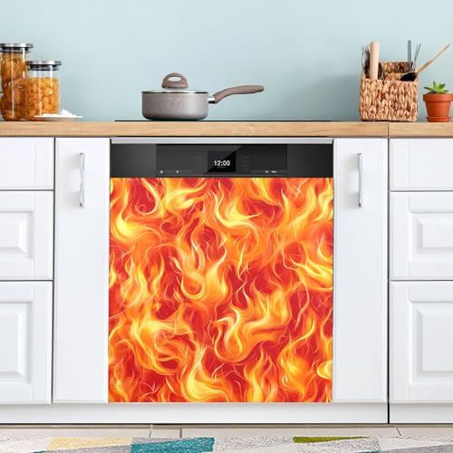 Cubierta magnética Flames oculta imperfecciones lavavajillas panel 58.6x66 cm 2