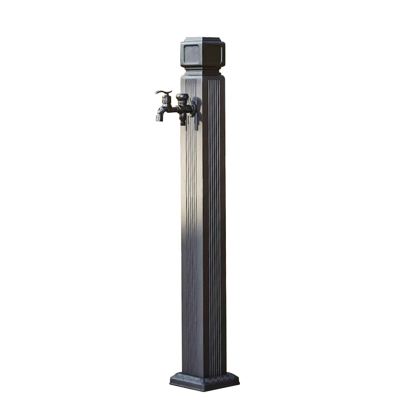 WOTZOV Faucet Water Column,Black Aluminum Garden Water Column With Faucet, 26In Vertical Hose Hanger Spigot Post For Outdoor Irrigation And Washing, Durable Backyard Watering Solutio，110cm/43in