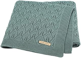 mimixiong 100% Cotton Knitted Cellular Baby Blanket for Boy Girls(Beige)