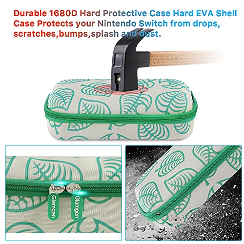 Upgraded Large Carrying Case For Nintendo Switch, Switch Travel Case With 19 Game Cards - Includes Accessories Pouch That Fits Extra Joy Cons, Charger Ac Adapter,Leaf Crossing Hardshell Storage Case #TOP4