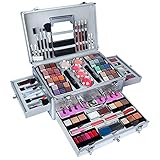 REGALO IDEAL -- Este juego completo brinda a todos la oportunidad de experimentar el aspecto que desean. Todo empaquetado en un estuche de transporte con estructura de aluminio que presenta un diseño resistente, con mucho espacio de almacenamiento para transportar sus cosméticos de manera segura. Este kit de maquillaje es un gran regalo de Navidad o cumpleaños para cualquier amante de la belleza que adore viajar con todo lo que necesita.