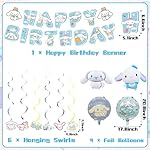 Cartoon Birthday Party Decorations, Party Supplies Set Include Banner, Balloons, Backdrop, Cake Cupcake Toppers, Tablecloth for Kids Theme Party Favors (Multi-134PCS) - Image 3