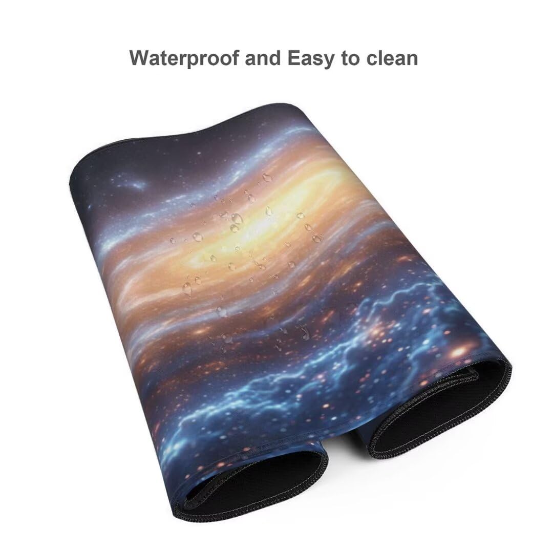 Alfombrilla de ratón 1400x600x3 MM, Alfombrilla Ratón XXL Extendida de Gran Tamaño con Bordes Cosidos, Base de Goma Antideslizante Almohadilla para Teclado, Cielo de ensueño S-9737
