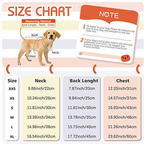 Dentrun 2 Pack Stripe Dog Shirts For Small Medium Large Puppy Cat Apparel Pet Lightweight Outfit Soft Clothes Basic Breathable Vests, Red & Yellow #TOP4