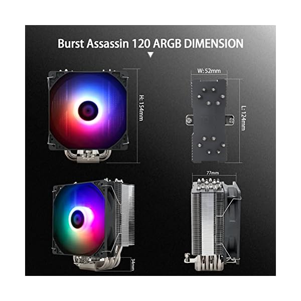 Thermalright BA120 ARGB CPU-Luftkühler, 6 Heatpipes, TL-C12CG-S PWM Leiser Lüfter CPU-Kühler mit S-FDB-Lager, für AMD AM4/Intel LGA 1700/1150/1151/1200, PC-Kühler – Bild 6