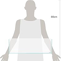 Vista 3 de LANDEN 60L 5.8 Gal Acuario sin Montura de Hierro Bajo Largo para Peces, Acuario para Estantería, W23.6×D7.87×H7.87 in(60x20x20cm) 5mm de Grosor