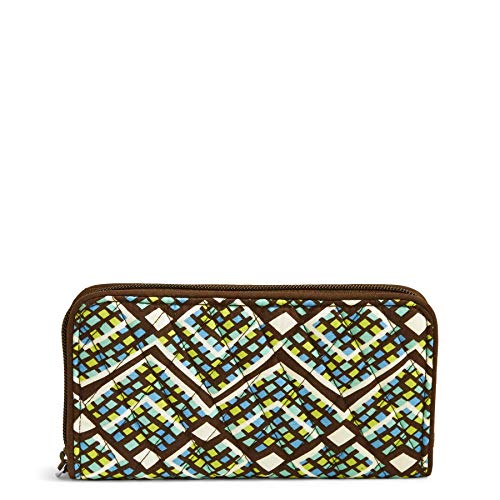 Vera Bradley Women's Signature Cotton RFID Georgia Wallet, Rain Forest, One Size