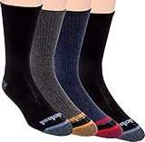 Timberland Mens Outdoor Leisure Casual Crew Socks 4 Pk (Black/Navy/Grey)