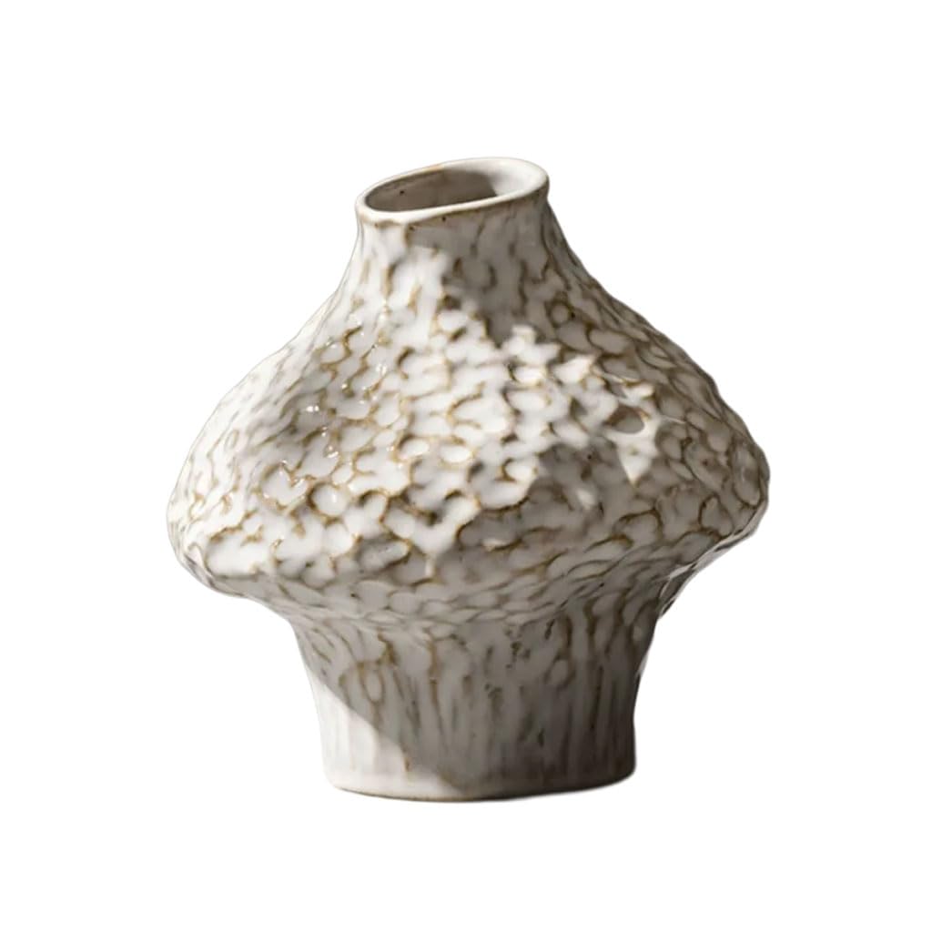 HRGKLMN Small Vases Handmade ceramic vase with irregular structure, compact flower vase Wabi-Sabi vase home accessories & decoration for table decor,B