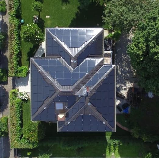 Modulo Fotovoltaico Monocristallino Potenza 410W Dimensioni 113,5x173x3 cm Risparmio Energetico (Black)
