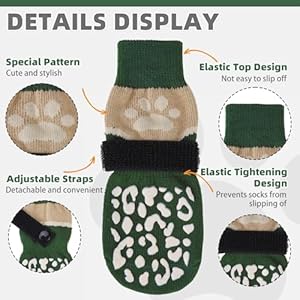 KOOLTAIL Dog Socks for HotCold Pavement to Prevent Licking Paws ScratchingAnti Slip Dog BootsPaw Protector for Hardwood FloorsTraction Control Grip Booties for Small Medium Large Senior Dogs L