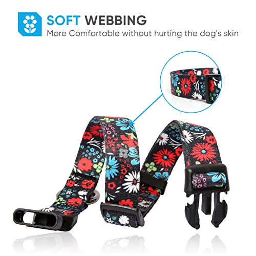 HEELE Hundehalsband, Hunde Halsband für Welpen Kleine Mittlere Große Hunde, Gemustertes Hundehalsbänder Verstellbares, Komfort, Robustem HundeHalsband, Heißrot, XS