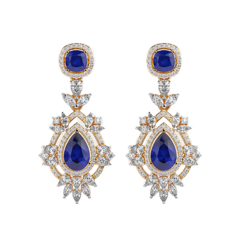 Boucles d'oreilles Oceanic Glow en argent sterling 925 | Plaqué or | Pierre n° 154 | Taille de la pierre : 0,01-0,17 mm | Poids : 6,428 crt | Formes : Mixtes...