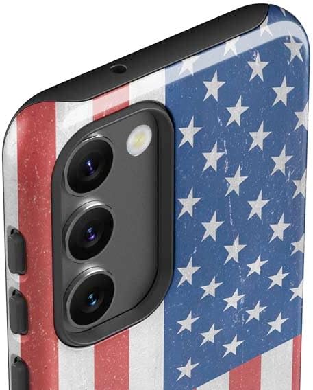 Skinit Pro Phone Case Compatible with Galaxy S23 - American Flag Distressed Design