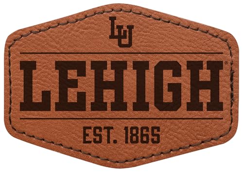Lehigh University Mountain Hawks Officially Licensed Hexagonal Leatherette Patch - Iron-On with Adhesive Back Single
