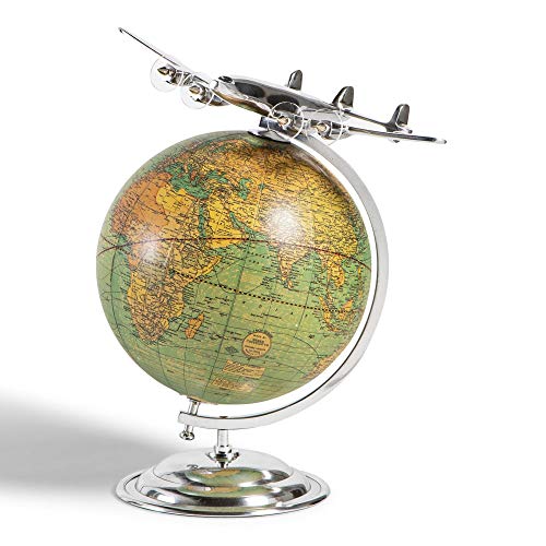 Super-Constellation métal chromé globe : avion de collection haute finition d'exception