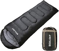 SOULOUT 3-4 Season Lightweight Sleeping Bag for Adults & Kids - Waterproof, Warm, Portable for Camping Hiking Backpacking