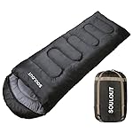 3-4 Season Sleeping Bag for Adults & Kids, Lightweight Warm Cold Weather Camping Bag with Waterproof Compression Sack - Portable for Hiking, Backpacking, Traveling & Outdoor Adventures (Dark Gray)