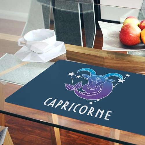 Set de table Capricorne en liège bleu grand format pour décoration de repas