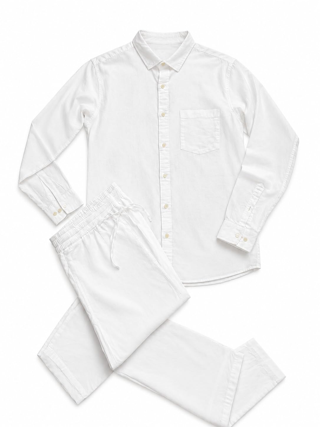 Men's Linen Flannel Pajama Sleep Set-picture-21