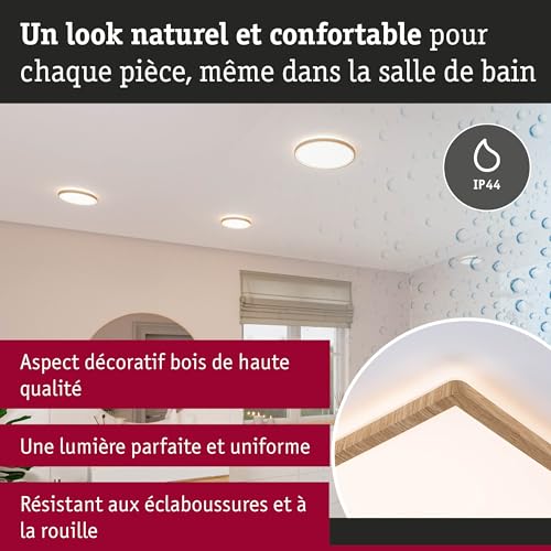Plafonnier LED carré 16W Atria Shine Paulmann blanc chaud 3000K