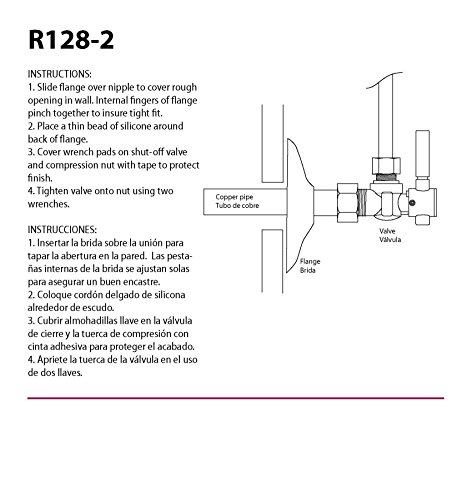 Westbrass R128-2-62 1/2" (5/8" Od) Sure Grip Low Pattern Flange For Copper Pipe (2-Pack), 1-Pack, Matte Black #TOP1