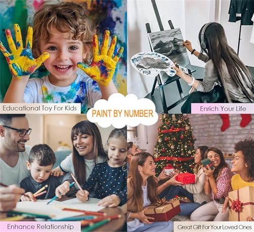 Elderly Couple Paint by Numbers Kit for Adults,Love DIY Peinture a Numero on Canvas, Color by Numbers,Large Adult Paint by Number for Gifts,Home Wall Decor - 4