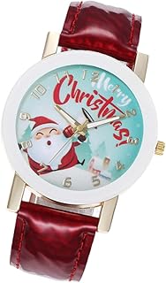 1 PC Relógio Santa Relógios Digitais Femininos Bling Relógios Femininos Relógio Eletrônico Cinto Relógio De Presente Para Mulheres Relógio Feminino Vermelho Couro Sintético Liga