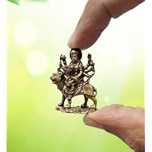 Purpledip Rare Miniature Brass Statue Sherawali MATA Durga Ma Collectible Idol with Detailed Fine Workmanship 12698Z28
