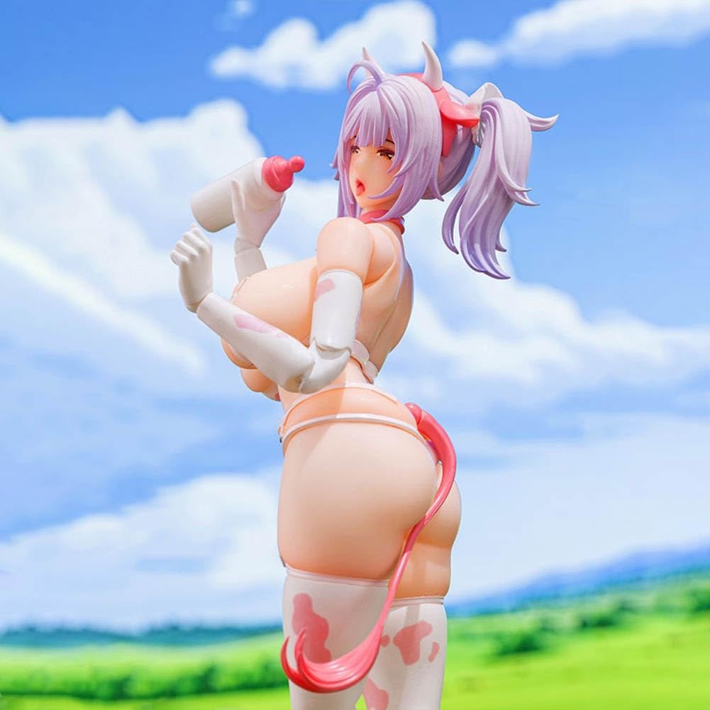 Figura de niña de vaca de anime, figura de pintura original, 16 cm