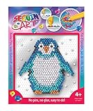 Bastelset mit Motiv Pinguin als ansprechende Vorlage zum Stecken eines individuellen Glitzerbildes für die eigenen vier Wände oder zum Verschenken für die Liebsten