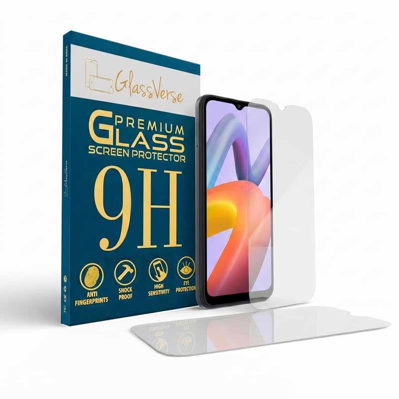 Image of GlassVerse 9H Tempered Glass For Xiaomi Redmi A2+ (A2 Plus) (Pack Of 2) with Free Installation Kit Full screen Coverage - 6.71 inch