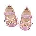 Egmy Toddler Baby Girls Princess Shoes Fine Bowknot Girls Flash Soft Walking First Baby Shoes Soft Shoes Pink, 6-9 Months
