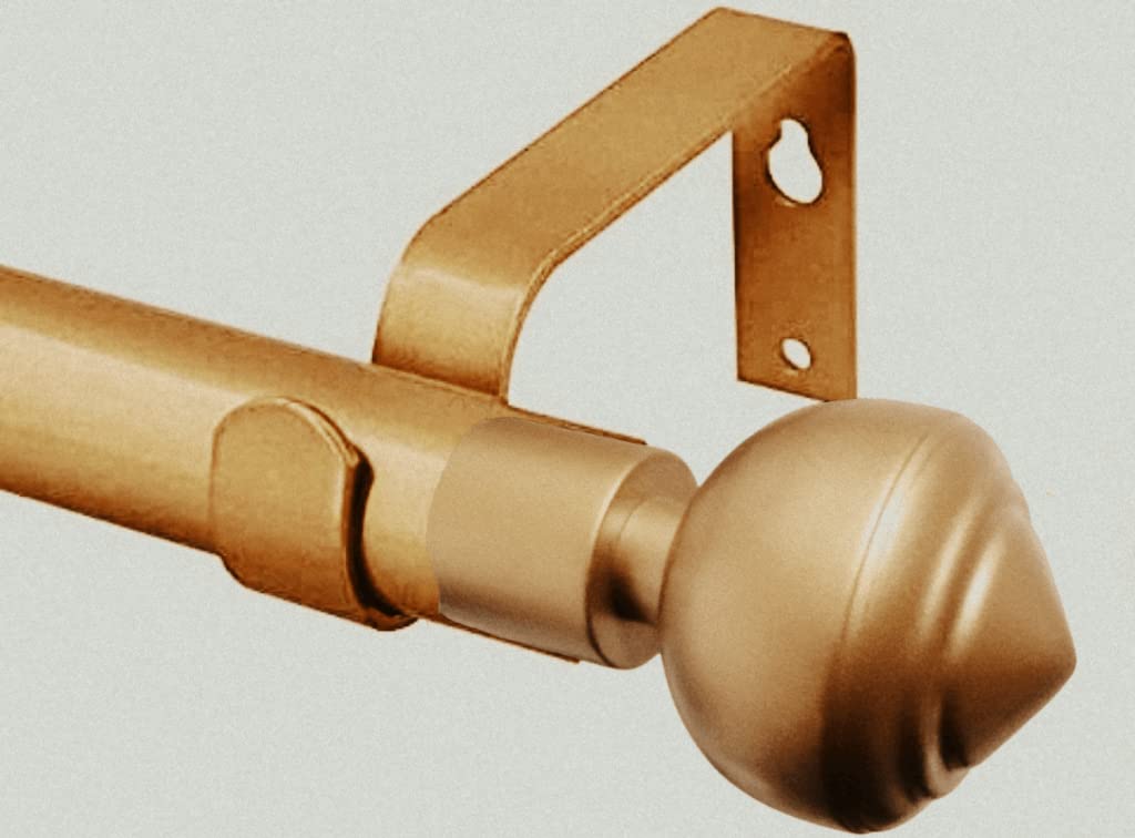 Buy Golden Curtain Rod, Long Telescopic 1 inch Adjustable Curtain Rods