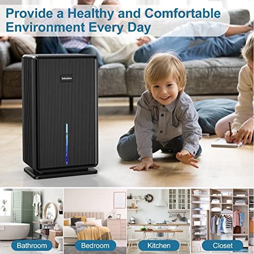 Deleaboa 106Oz Dehumidifiers For Home, 7000 Cubic Feet (720 Sq. Ft) Quiet Dehumidifier, Portable Dehumidifiers With 7 Led Colors And 2 Speed Modes, Small Dehumidifier For Bedroom, Closet, Rv, Bathroom #TOP3