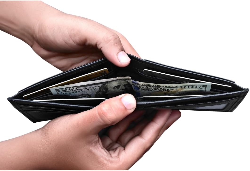 KARAKORAM LEATHER Slim BiFold Wallet for Men | Premium Cowhide Leather | Artisan Made | RFID Blocking | 12-14 Cards with 2 Quick Access Slots | Front Pocket Everyday Carry (Midnight Black) - Image 4