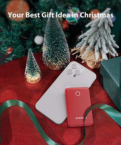 Alongza 2 Pack Small Lightweight Power Bank 6000Mah Built In Cable Portable Charger Mini Usb Battery Pack External Cell Phone Charger For Iphones And Android #TOP2