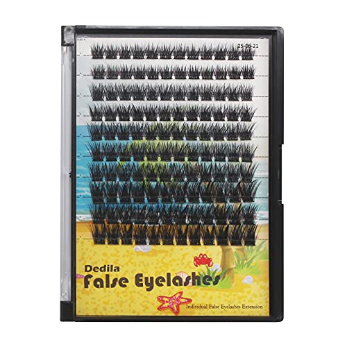 Dedila Large Pack Cluster Eyelash Extensions D Curl Wide Stem Mixed 10-12-14-16Mm /12-14-16Mm/14-16-18Mm Individual False Eyelashes Dramatic Volume Eye Lashes Set (Mixed 10-12-14-16Mm) #TOP3