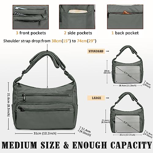 Image of VOLGANIK ROCK RFID Purses for Women Fabric Nylon Multi Pocket Crossbody Bag Ladies Travel Handbag
