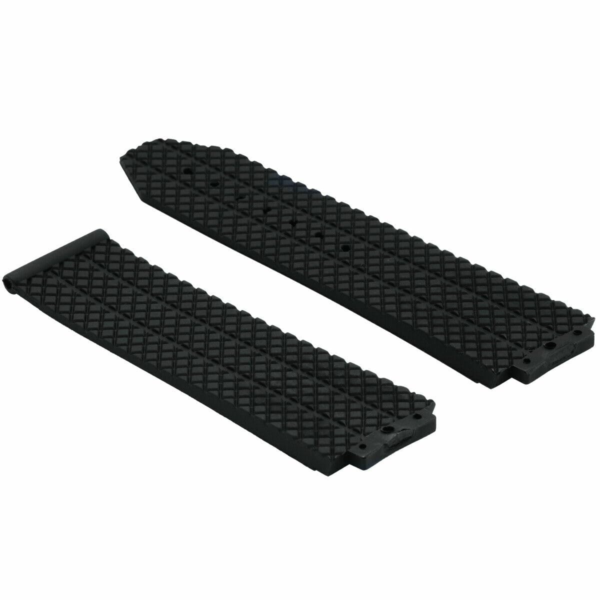 Ewatchparts RUBBER REPLACEMENT DIVER WATCH BAND TIRE STRAP COMPATIBLE WITH 44-45MM H BIG BAND BLACK