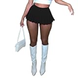 Women's Mini Pleated Skirts Sexy Club Y2k High Wiast Stretchy Tennis Skater A-line Skirt