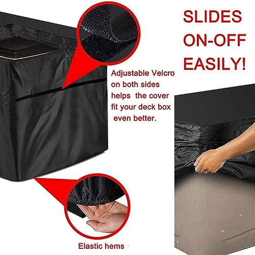 Buding Garten Kissentruhe Allzwecktruhe Kissenbox Abdeckung Auflagenbox Schutzhülle Gartenbox Abdeckplane Gartentruhe Schutzplane Abdeckhaube 100 Wasserdicht UV- Sowie Witterungsbeständig,123X62X55cm