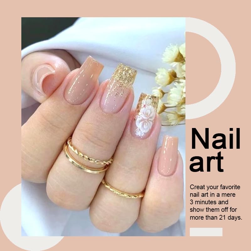 Miniatura 5 de Arte Clavo Juego de esmaltes de uñas de gel rosa gelatina, 6 colores, vestido de ballet, blanco lechoso, rosa transparente, nude, transparente, kit