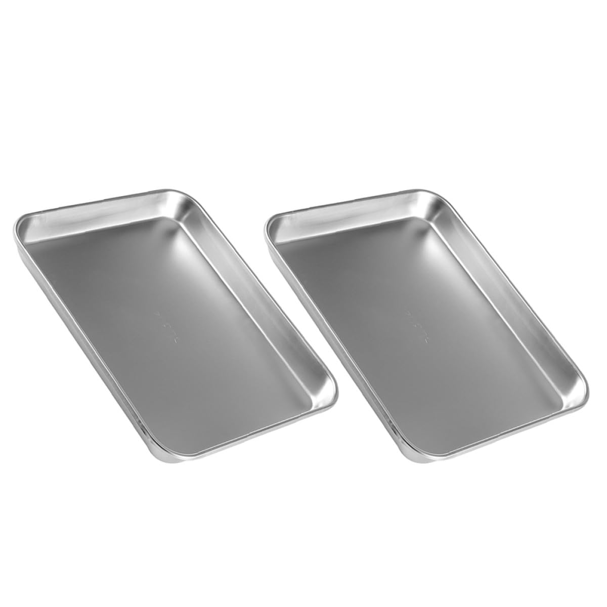 Veemoon Bandeja de Acero Inoxidable Fondo Plano 2 Piezas Resistente al Desgaste para Instrumentos Médicos Confiable para Uso en Instalaciones Médicas