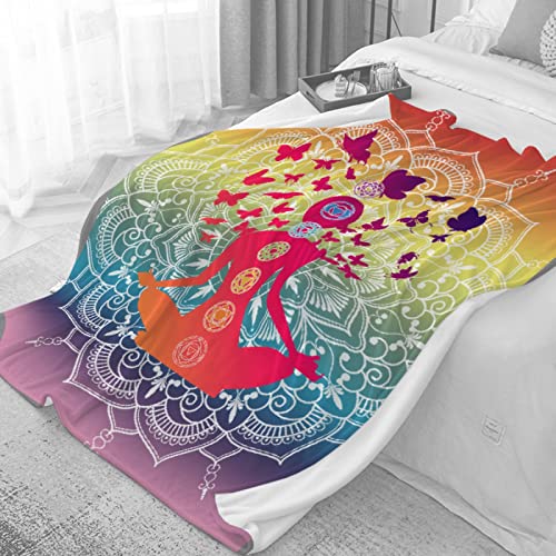 Mandala Design Meditation Hippie Style Fall Blanket Lightweight Plush Comfy Super Soft Flannel Fleece Throw Blanket Home Decor For Bed Couch Sofa Living Room 50"X40" S For Kids #TOP3