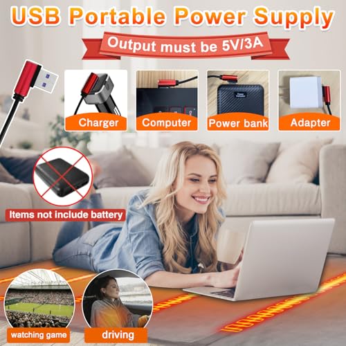 Pangtiku Battery Operated Heated Blanket Electric Throw thumb #2