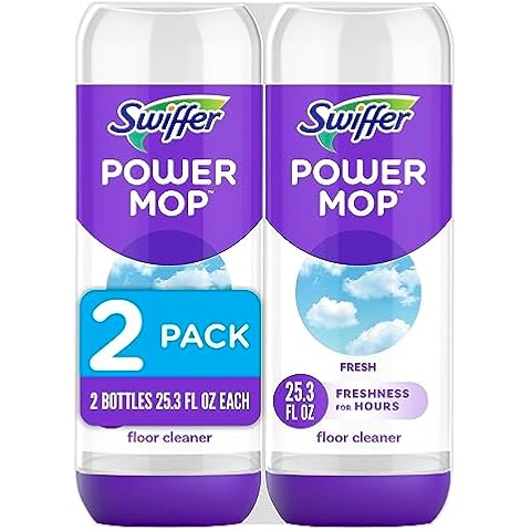 Swiffer PowerMop Floor Cleaning Solution with Fresh Scent, PowerMop Refills, Floor Cleaner for Mopping, 25.3 fl oz, 2 Pack Cover