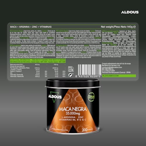 Maca Noire 35.000 mg Aldous Extra Forte 200 gélules - 6
