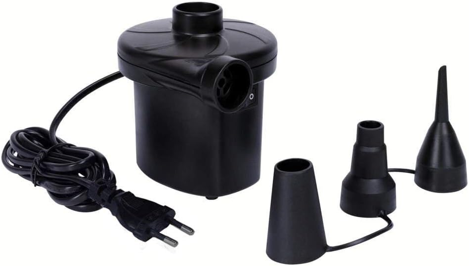 JANKI ENTERPRISE Portable Mini Electric Air Pump Inflator Deflate with 3 Universal Nozzle Adaptors 100-240 Volt Max. Air Flow 250L(Air Bed- Boat- Pool Toys)