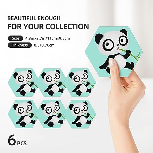 Dessous de verre panda en céramique absorbante avec support pour bureau